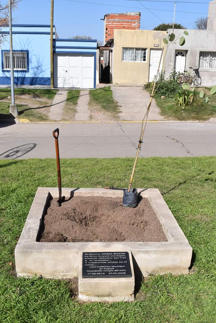 Se plantó un nuevo árbol en memoria de Anibal Bugoni