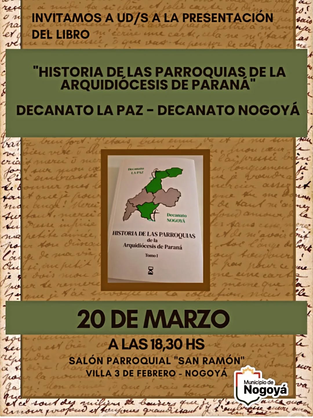 Se presentará el Libro “Historia de las Parroquias de la Arquidiócesis de Paraná” Tomo I