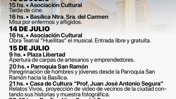 Cronograma de Actividades | Mes Aniversario Cívico y Religioso de Nogoyá