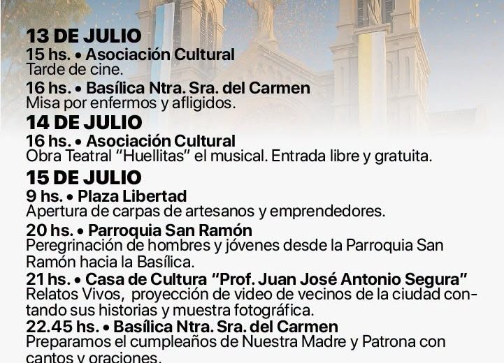 Cronograma de Actividades | Mes Aniversario Cívico y Religioso de Nogoyá