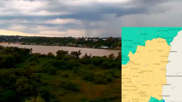 Alerta amarilla por tormentas en Entre Ríos: cuándo afectará a cada zona