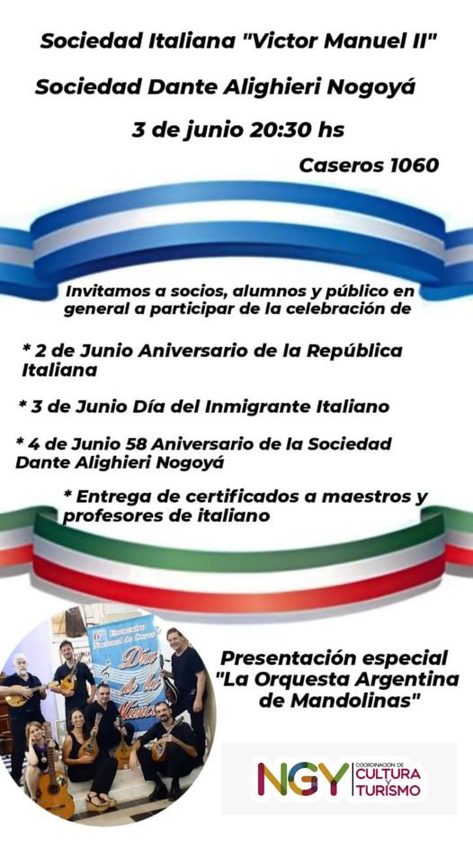 Celebraciones por el Día de la República de Italia y  del Inmigrante Italiano