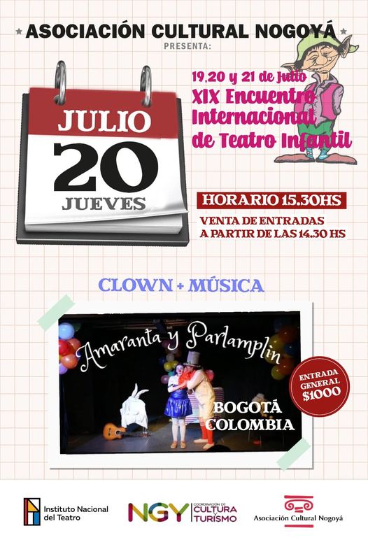 Hoy continúa el XIX Encuentro Internacional de Teatro para Niñoñs con la obra “Amaranta y Parlamplin”