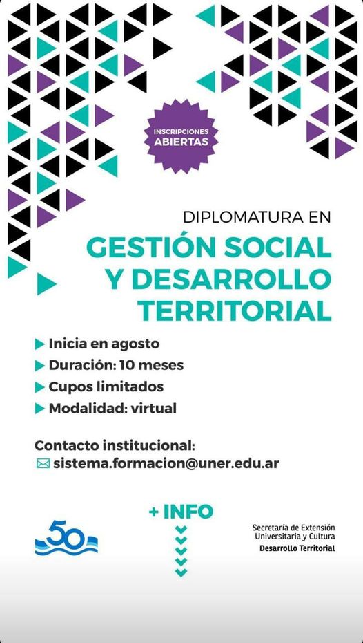 Está abierta la Inscripción Virtual para la “Diplomatura en Gestión Social y Desarrollo Territorial”