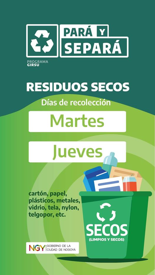 Hoy se Recolectarán los Residuos Secos