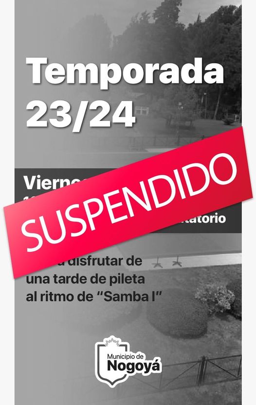 Se suspendió la Inauguración de la Temporada de Pileta