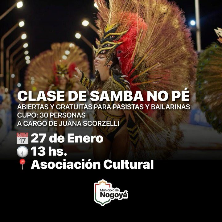 Clases Abiertas y Gratuitas de Samba No Pé