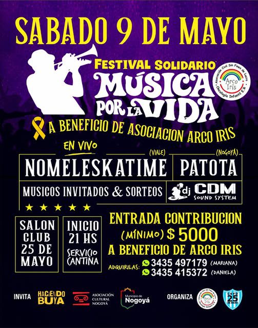 Se realizará El Festival Solidario “Música por la Vida”