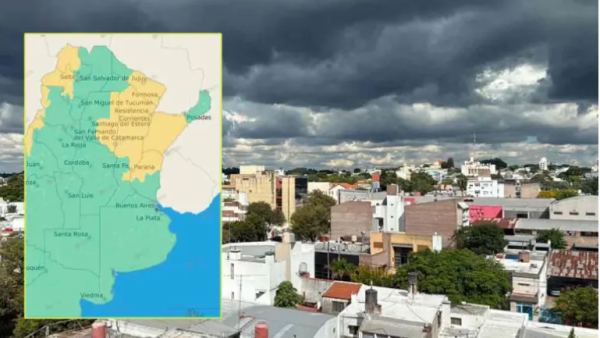 Alerta amarilla para gran parte de Entre Ríos: qué zonas recibirán hasta 70 mm de lluvia y granizo