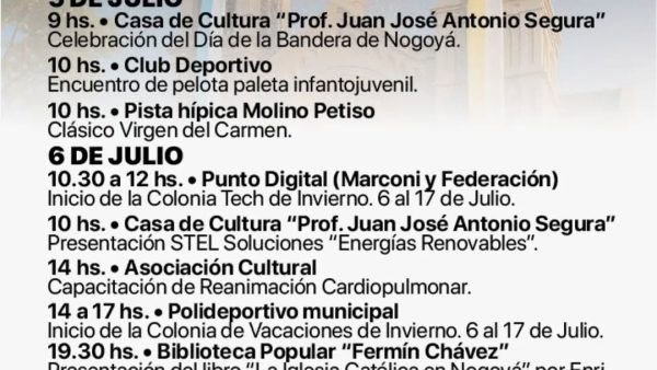 Cronograma de Actividades | Mes Aniversario Cívico y Religioso de Nogoyá