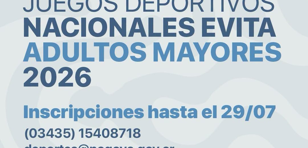 Están Abiertas las Inscripciones para los Juegos Deportivos Nacionales Evita de Adultos Mayores 2026