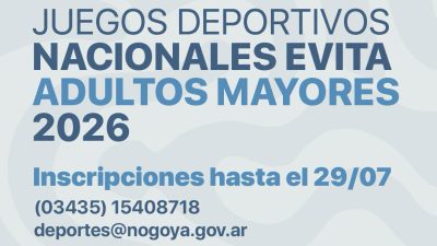 Están Abiertas las Inscripciones para los Juegos Deportivos Nacionales Evita de Adultos Mayores 2026