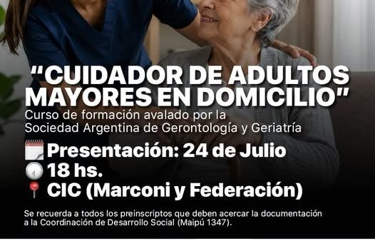 Presentación del Curso de Cuidadores de Adultos Mayores en Domicilio