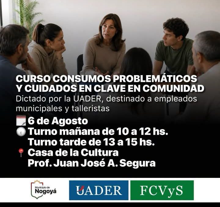 Se realizará un Curso de Consumos Problemáticos y cuidados en clave en Comunidad para Empleados Municipales y Talleristas
