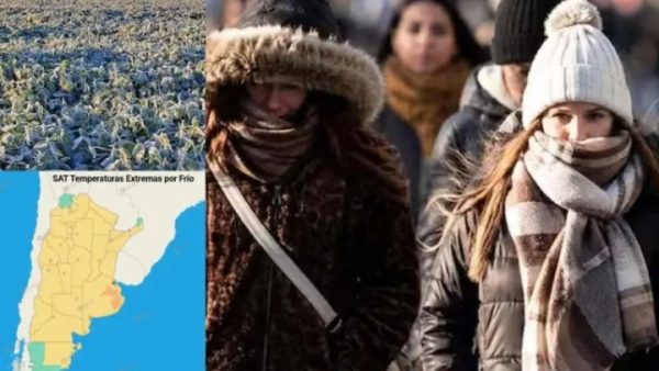 El frío antártico se expande por el país y se registran temperaturas bajo cero