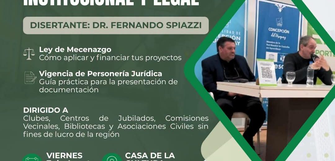 Se realizará una Charla de Fortalecimiento Institucional y Legal