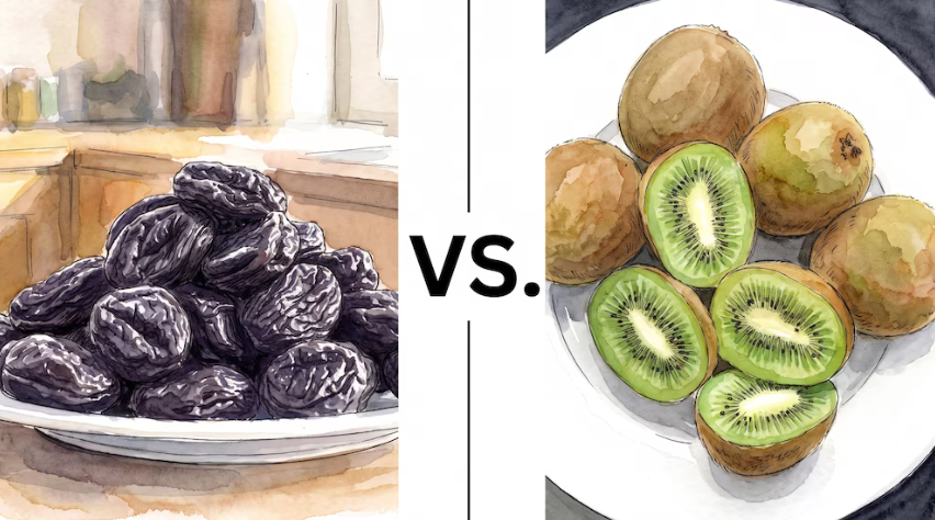Kiwi o ciruelas pasas: cuál funciona mejor para aliviar el estreñimiento