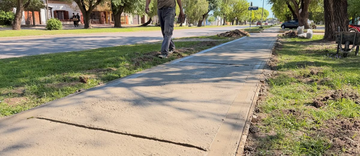 Continúa la Construcción de Veredas en Boulevard Sarmiento